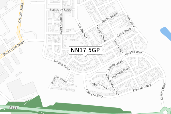 NN17 5GP map - large scale - OS Open Zoomstack (Ordnance Survey)