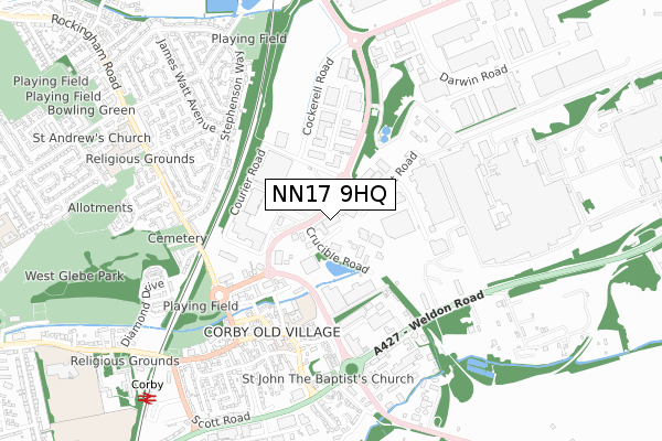 NN17 9HQ map - small scale - OS Open Zoomstack (Ordnance Survey)