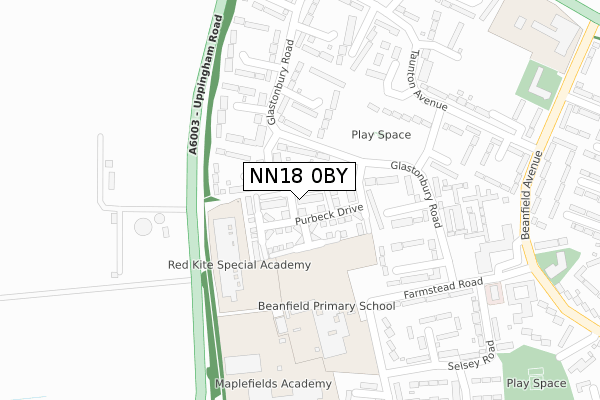 NN18 0BY map - large scale - OS Open Zoomstack (Ordnance Survey)
