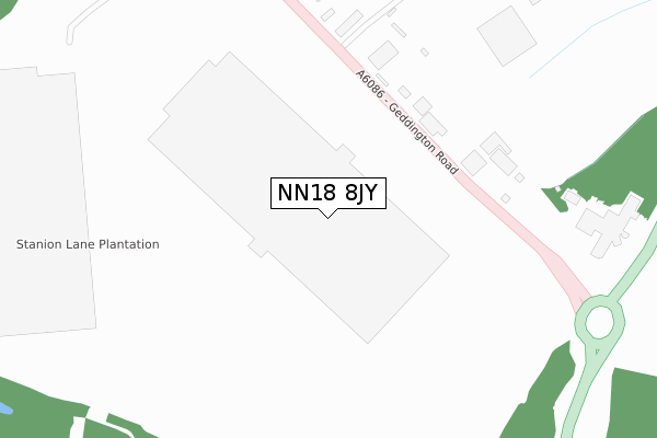 NN18 8JY map - large scale - OS Open Zoomstack (Ordnance Survey)