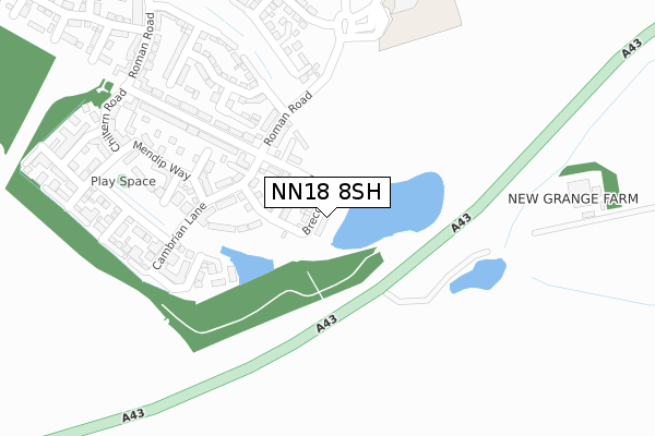 NN18 8SH map - large scale - OS Open Zoomstack (Ordnance Survey)