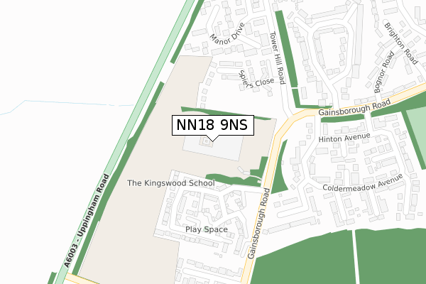 NN18 9NS map - large scale - OS Open Zoomstack (Ordnance Survey)