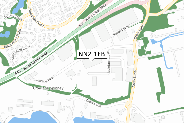 NN2 1FB map - large scale - OS Open Zoomstack (Ordnance Survey)