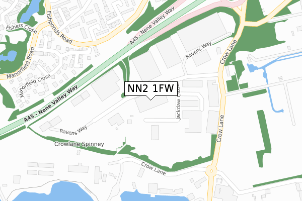 NN2 1FW map - large scale - OS Open Zoomstack (Ordnance Survey)