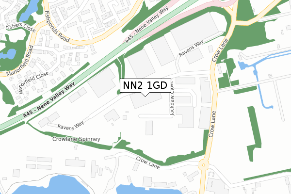 NN2 1GD map - large scale - OS Open Zoomstack (Ordnance Survey)