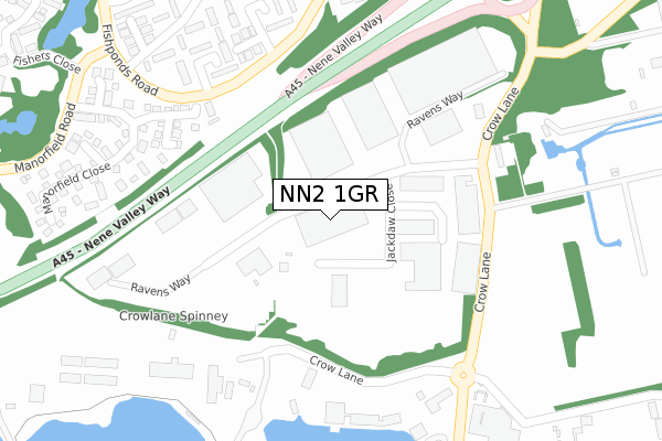 NN2 1GR map - large scale - OS Open Zoomstack (Ordnance Survey)