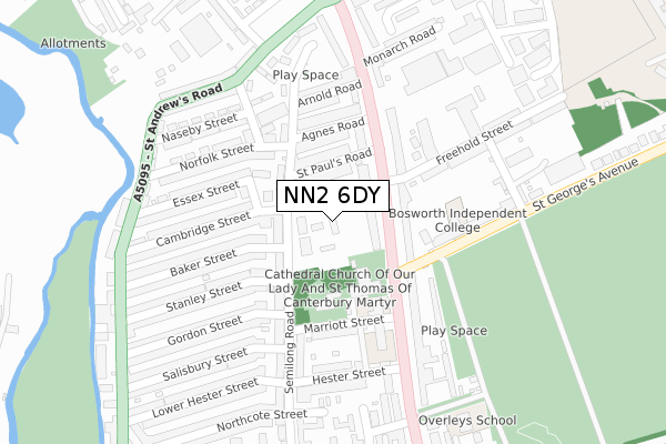 NN2 6DY map - large scale - OS Open Zoomstack (Ordnance Survey)