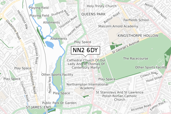 NN2 6DY map - small scale - OS Open Zoomstack (Ordnance Survey)