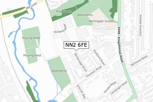 NN2 6FE map - large scale - OS Open Zoomstack (Ordnance Survey)