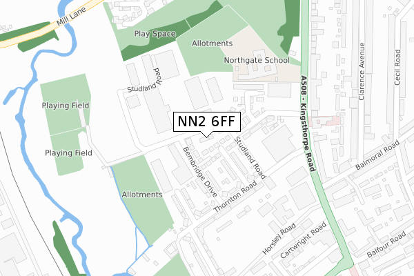 NN2 6FF map - large scale - OS Open Zoomstack (Ordnance Survey)