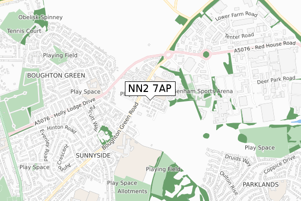 NN2 7AP map - small scale - OS Open Zoomstack (Ordnance Survey)