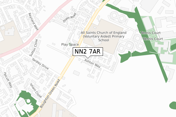 NN2 7AR map - large scale - OS Open Zoomstack (Ordnance Survey)