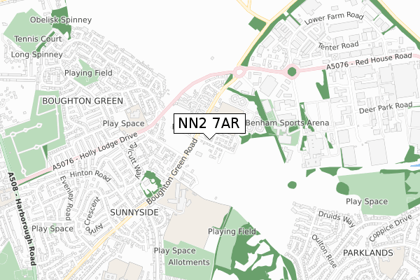 NN2 7AR map - small scale - OS Open Zoomstack (Ordnance Survey)