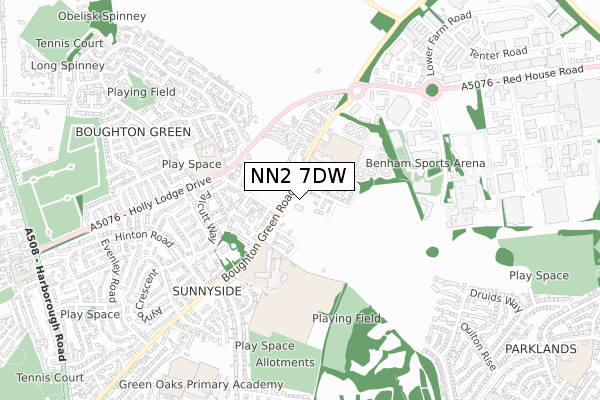 NN2 7DW map - small scale - OS Open Zoomstack (Ordnance Survey)