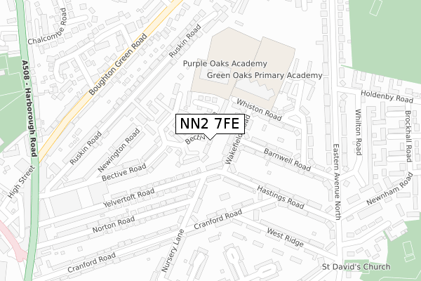 NN2 7FE map - large scale - OS Open Zoomstack (Ordnance Survey)