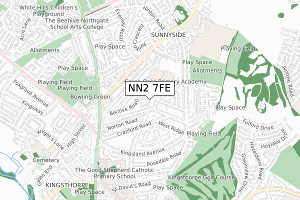 NN2 7FE map - small scale - OS Open Zoomstack (Ordnance Survey)