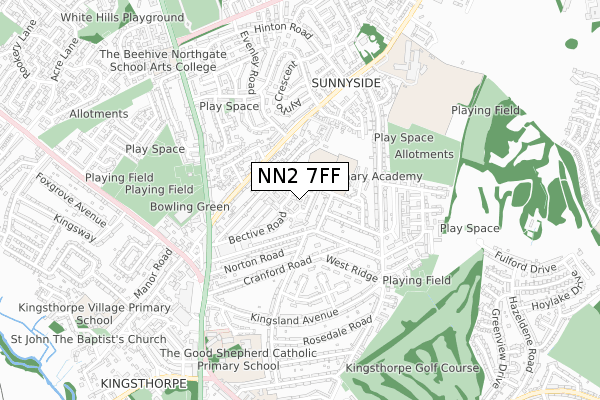 NN2 7FF map - small scale - OS Open Zoomstack (Ordnance Survey)