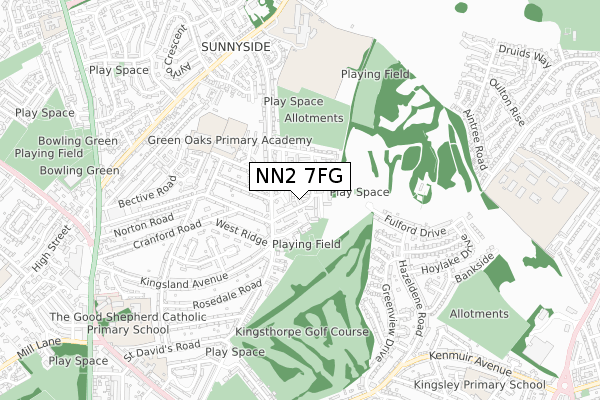 NN2 7FG map - small scale - OS Open Zoomstack (Ordnance Survey)