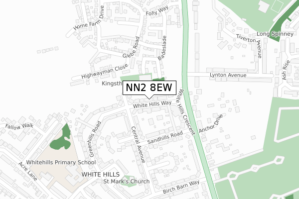 NN2 8EW map - large scale - OS Open Zoomstack (Ordnance Survey)