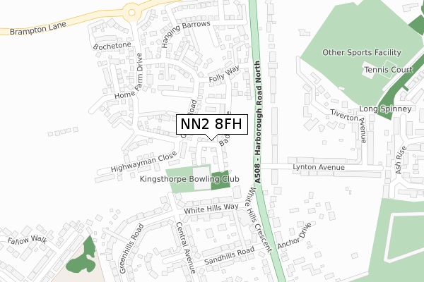 NN2 8FH map - large scale - OS Open Zoomstack (Ordnance Survey)