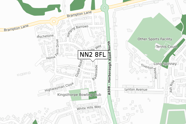 NN2 8FL map - large scale - OS Open Zoomstack (Ordnance Survey)