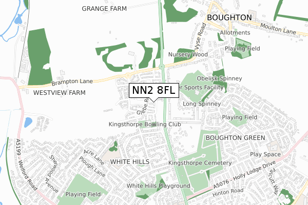 NN2 8FL map - small scale - OS Open Zoomstack (Ordnance Survey)