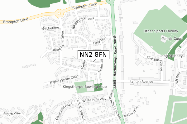 NN2 8FN map - large scale - OS Open Zoomstack (Ordnance Survey)