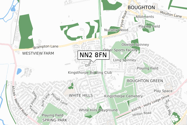 NN2 8FN map - small scale - OS Open Zoomstack (Ordnance Survey)