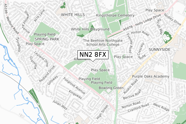 NN2 8FX map - small scale - OS Open Zoomstack (Ordnance Survey)