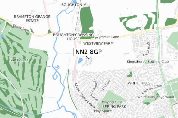NN2 8GP map - small scale - OS Open Zoomstack (Ordnance Survey)