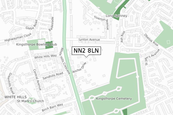 NN2 8LN map - large scale - OS Open Zoomstack (Ordnance Survey)