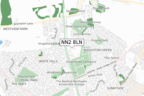 NN2 8LN map - small scale - OS Open Zoomstack (Ordnance Survey)