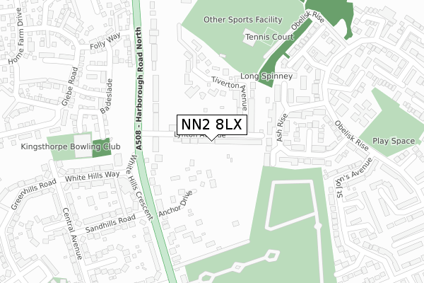 NN2 8LX map - large scale - OS Open Zoomstack (Ordnance Survey)