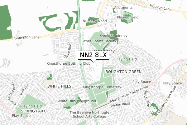 NN2 8LX map - small scale - OS Open Zoomstack (Ordnance Survey)