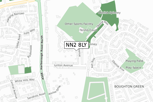 NN2 8LY map - large scale - OS Open Zoomstack (Ordnance Survey)