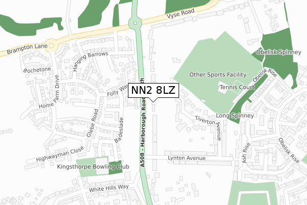 NN2 8LZ map - large scale - OS Open Zoomstack (Ordnance Survey)