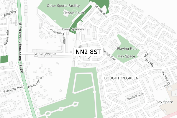 NN2 8ST map - large scale - OS Open Zoomstack (Ordnance Survey)