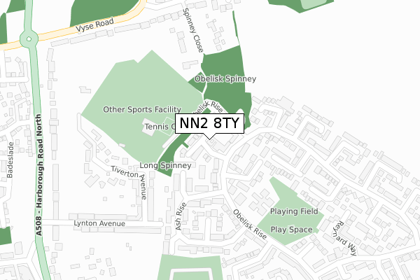 NN2 8TY map - large scale - OS Open Zoomstack (Ordnance Survey)
