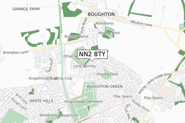 NN2 8TY map - small scale - OS Open Zoomstack (Ordnance Survey)