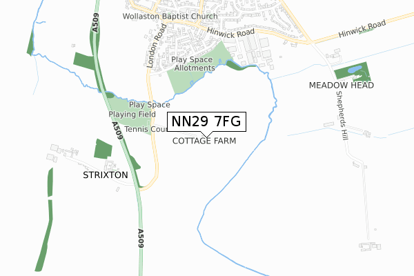 NN29 7FG map - small scale - OS Open Zoomstack (Ordnance Survey) NN29 7FG map - small scale - OS Open Zoomstack (Ordnance Survey)