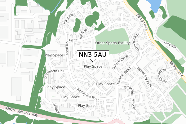 NN3 5AU map - large scale - OS Open Zoomstack (Ordnance Survey)