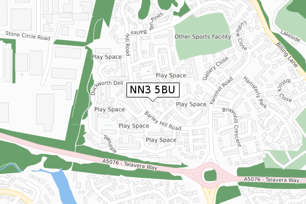 NN3 5BU map - large scale - OS Open Zoomstack (Ordnance Survey)