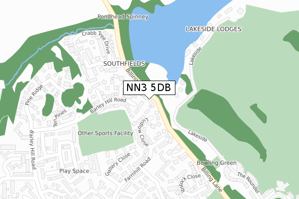 NN3 5DB map - large scale - OS Open Zoomstack (Ordnance Survey)