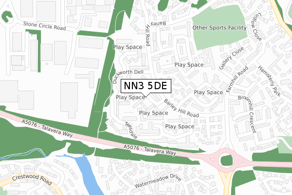 NN3 5DE map - large scale - OS Open Zoomstack (Ordnance Survey)