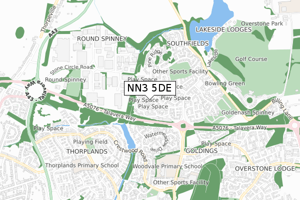 NN3 5DE map - small scale - OS Open Zoomstack (Ordnance Survey)