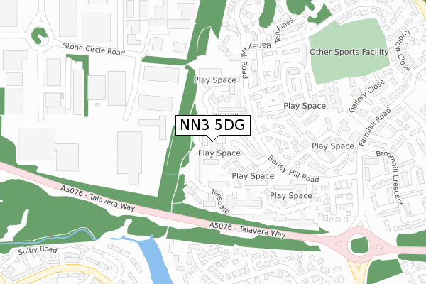 NN3 5DG map - large scale - OS Open Zoomstack (Ordnance Survey)