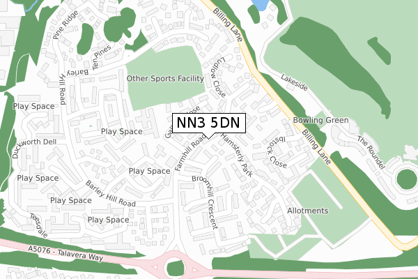 NN3 5DN map - large scale - OS Open Zoomstack (Ordnance Survey)
