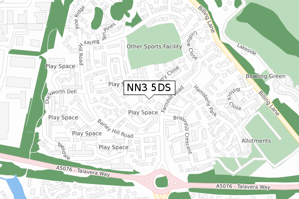 NN3 5DS map - large scale - OS Open Zoomstack (Ordnance Survey)
