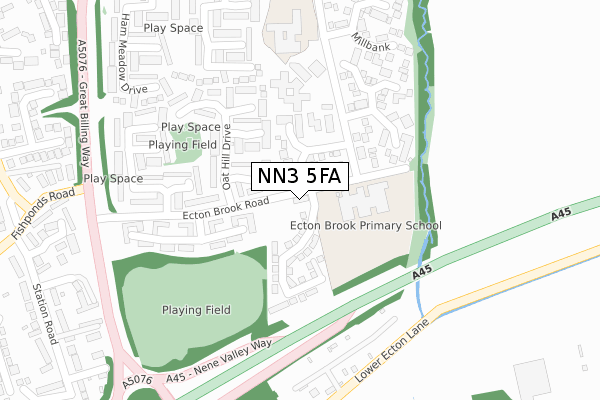 NN3 5FA map - large scale - OS Open Zoomstack (Ordnance Survey)