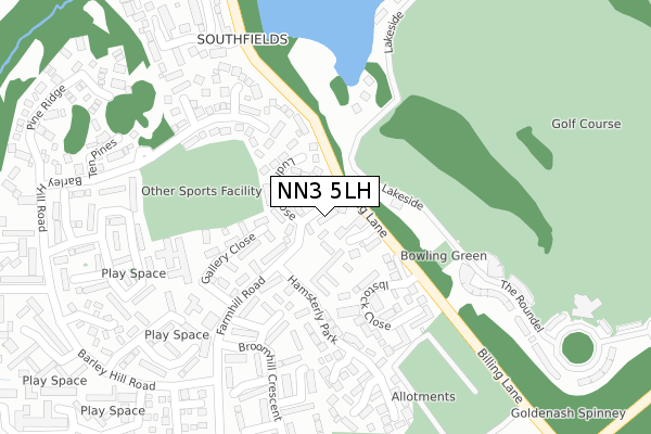 NN3 5LH map - large scale - OS Open Zoomstack (Ordnance Survey)